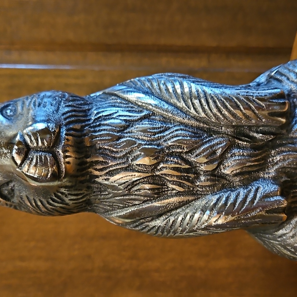 Silver Rabbit Sculpture 12.5" Tall Nice Hare Details - Picture 6 of 14